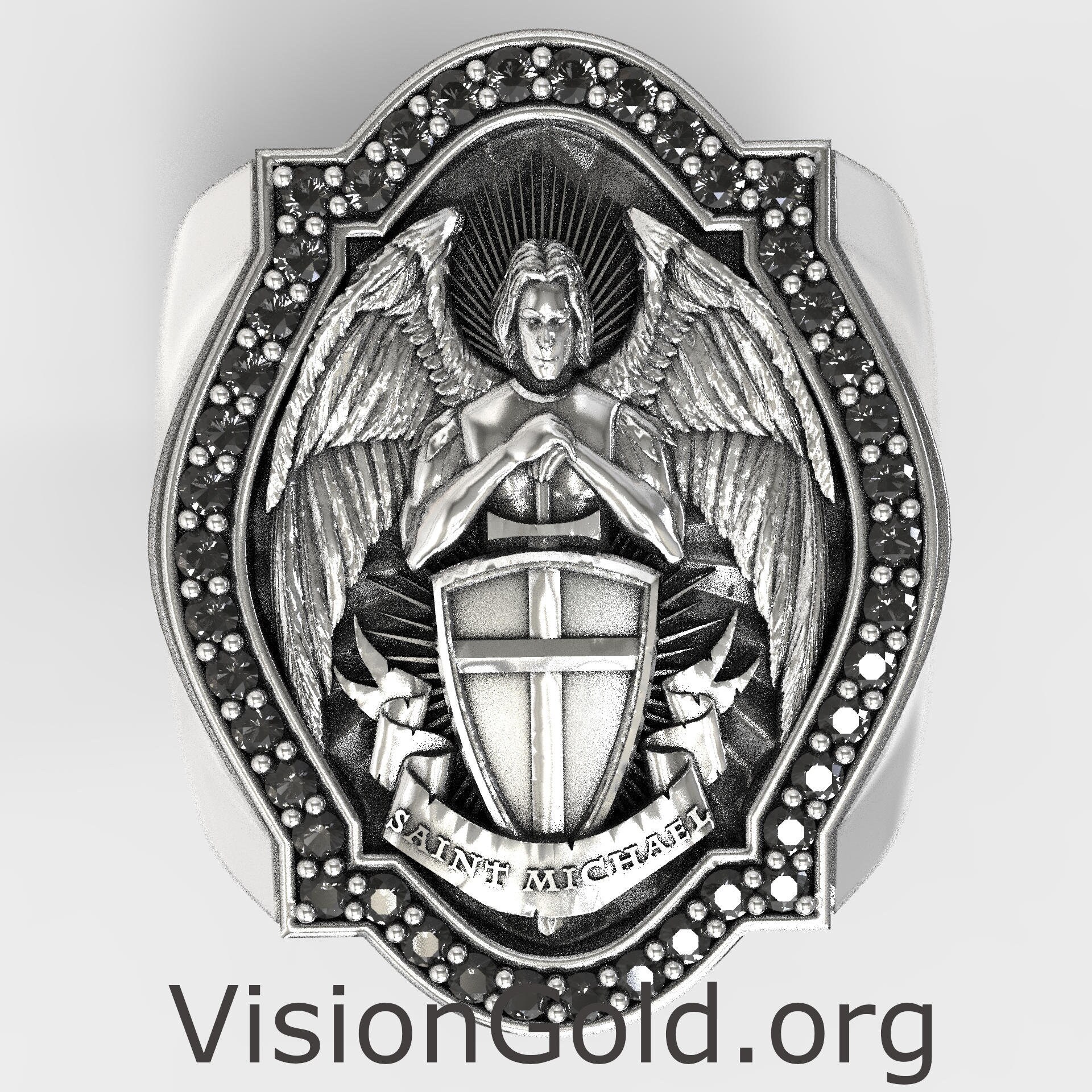 Christian Signet Ring Archangel Saint Michael 0881 - Etsy