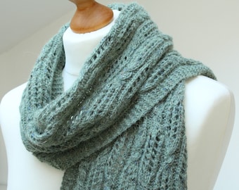 Waratah Scarf - Knitting Pattern for a Lace Scarf or Stole in DK Yarn, PDF knitting pattern.