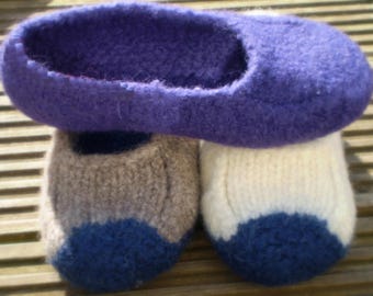 Felted Slipper Knitting Pattern, Easy Knit, Duffers Slippers original (PDF Pattern)