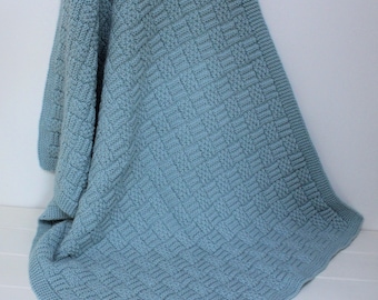 Edward's Blanket - Knitting Pattern, DK blanket Pattern, Baby Blanket Knitting Pattern in three sizes.  pdf version.