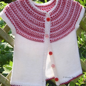 Girls Yoke Cardigan Knitting Pattern, Menet Knitting Pattern, Top-down cardigan knitting pattern, Seamless Cardigan knitting pattern