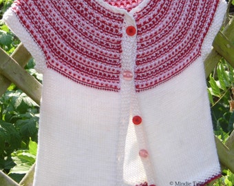 Girls Yoke Cardigan Knitting Pattern, Menet Knitting Pattern, Top-down cardigan knitting pattern, Seamless Cardigan knitting pattern