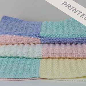 Patchwork Baby blanket knitting pattern - PRINTED Knitting Pattern for beginners, baby knitting pattern, easy knitting pattern.