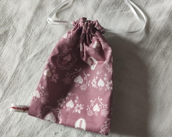Drawstring rosary bag, in Catholic religious fabric of your choice