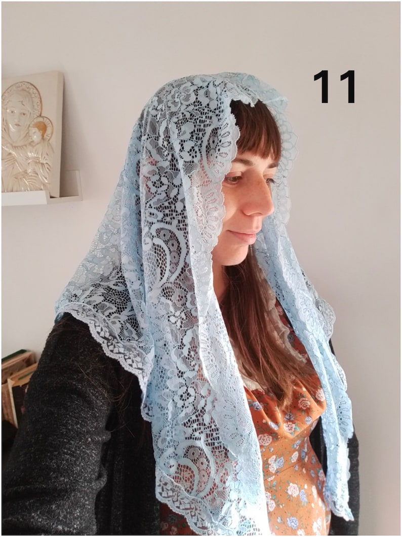 Velo Di Pizzo Per Chiesa - Copricapo Cattolico In Pizzo Morbido Per Messa, Sposa O Lutto