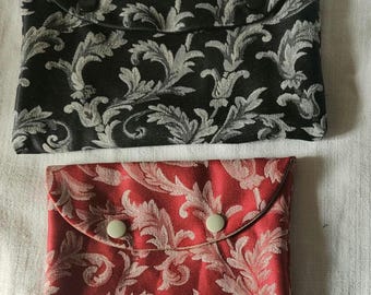 Catholic bag case for men with damask fabric for booklets or feminine veils