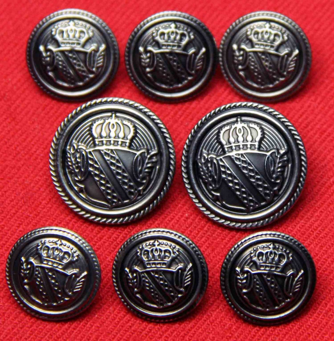 Alan Flusser Blazer Buttons Set Crown Shield Pattern Pewter - Etsy