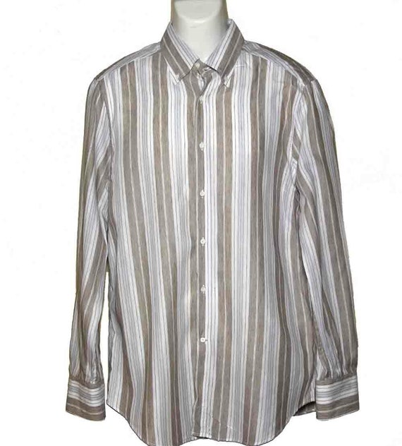 Vintage Brunello Cucinelli Striped Basic Fit Shirt