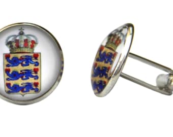 Gascoigne Cufflinks Custom Made Denmark Coat of Arms Heraldic Men's