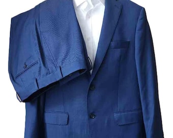 Michael Kors Blue REDA Super 130s Italian Wool Suit Men's Size 42S