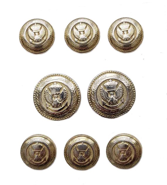 Vintage 1980s Jos A Bank Blazer Buttons Set Gold Silver Brass | Etsy