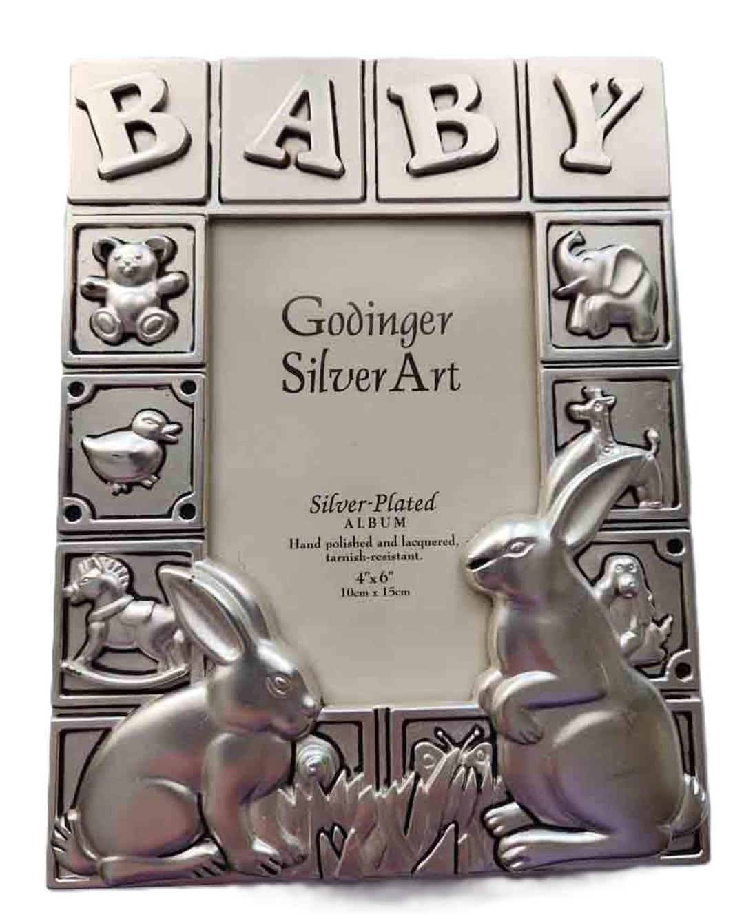 Godinger Silver Plated Baby Photo Album Book Holds 100 4