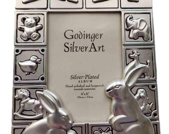 Godinger Silver Plated Baby Photo Album Book Holds 100 4" X 6" Photos
