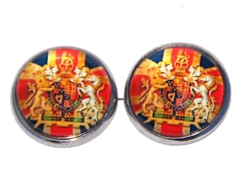 Gascoigne British Union Jack and Heraldic Shield Cufflinks Men's
