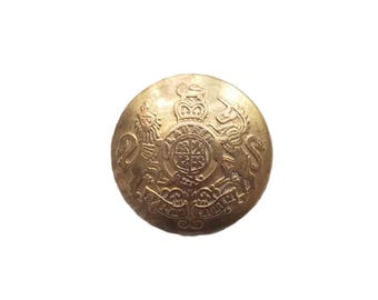 Vintage Ralph Lauren Dome Top Blazer Button Gold Brass Lion Unicorn U7X 7/8"
