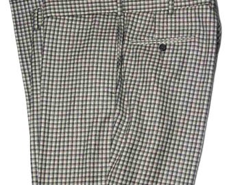 Vintage Tom James Wool Flannel Dress Pants Gray White Check Size 38 X 29
