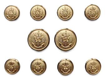 Jos A Bank Blazer Buttons Set Gold Brass Eagle Crown Anchor T9G Men's