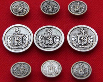 Vintage Andhurst Blazer Buttons Set Metal Gray Shank Men's