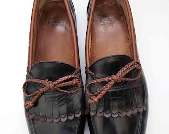 Mens Jonathan Richards Brown Leather Tassel Loafers Size 9.5  display picture 1