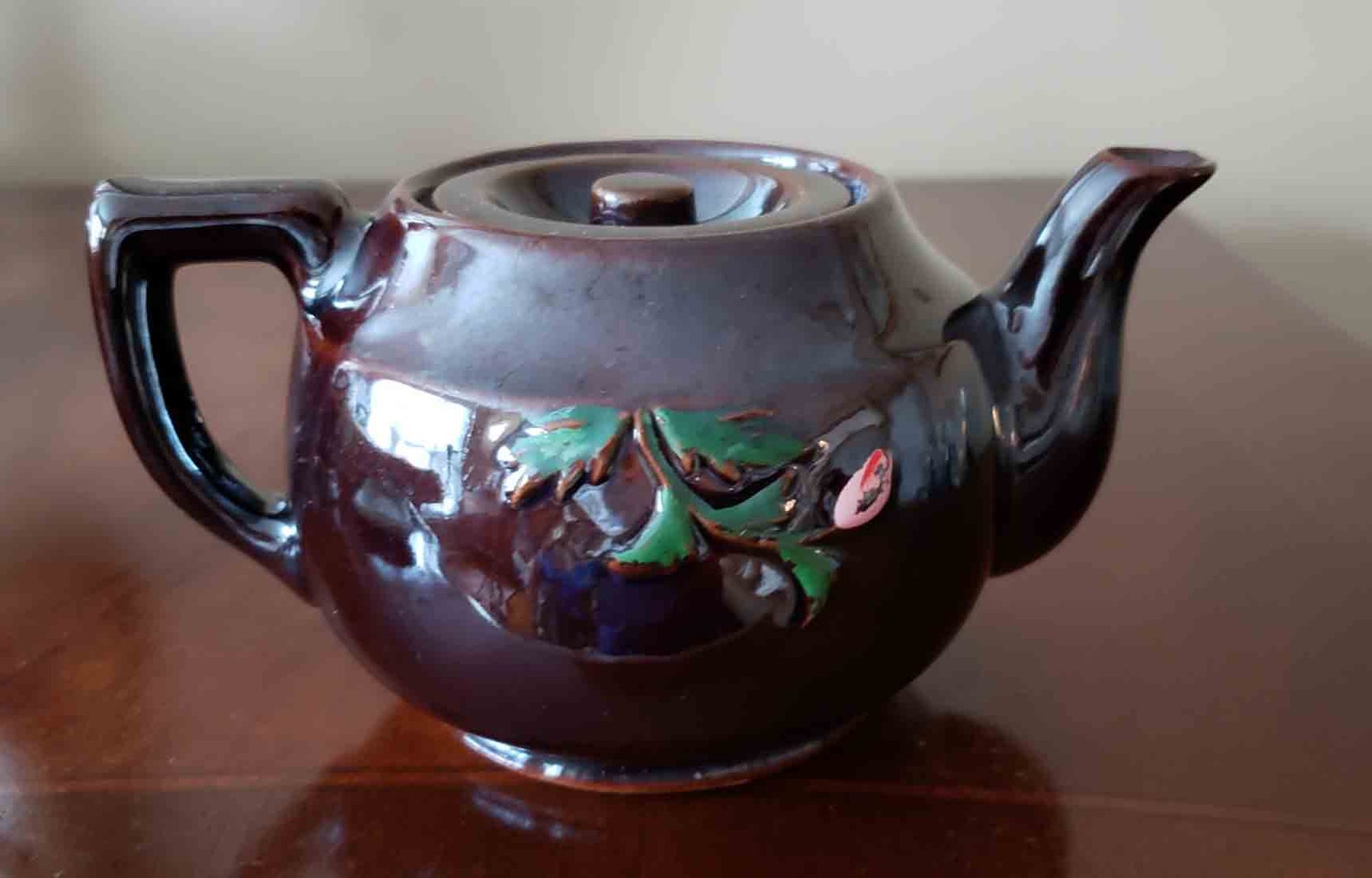 Vintage Hadson Japanese Teapot Iridescent Brown Hand Painted Etsy