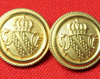 Vintage Haggar Blazer Buttons Set Gold Brass Shank Lion Shield Men's