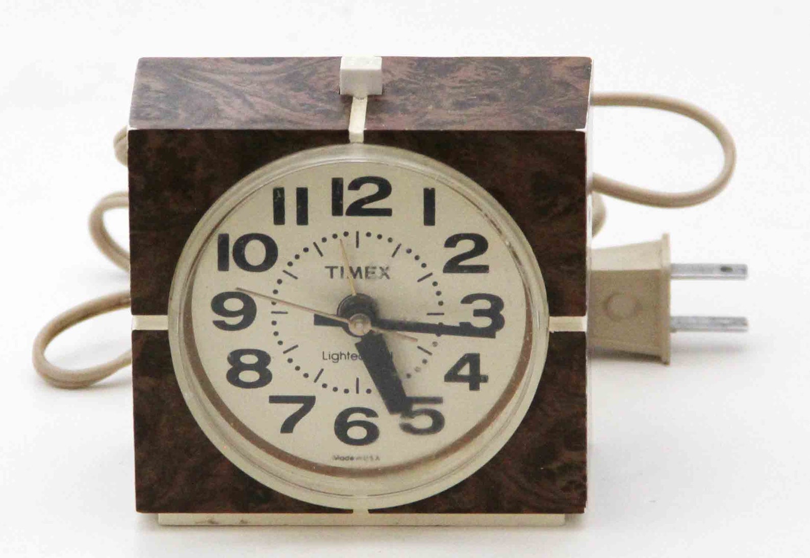 Vintage Timex Alarm Clock 1970s Model 74174 Brown Cream Etsy