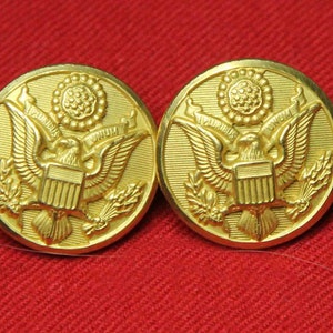 Two Men&#39;s Vintage Waterbury U.S. Army Military Blazer Buttons 1970s
