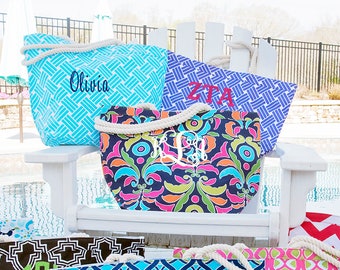 Monogrammed Beach Bag - Personalized Beach Bag - Teacher Gift - Bridesmaid Gift - Pool Bag -Overnight Bag
