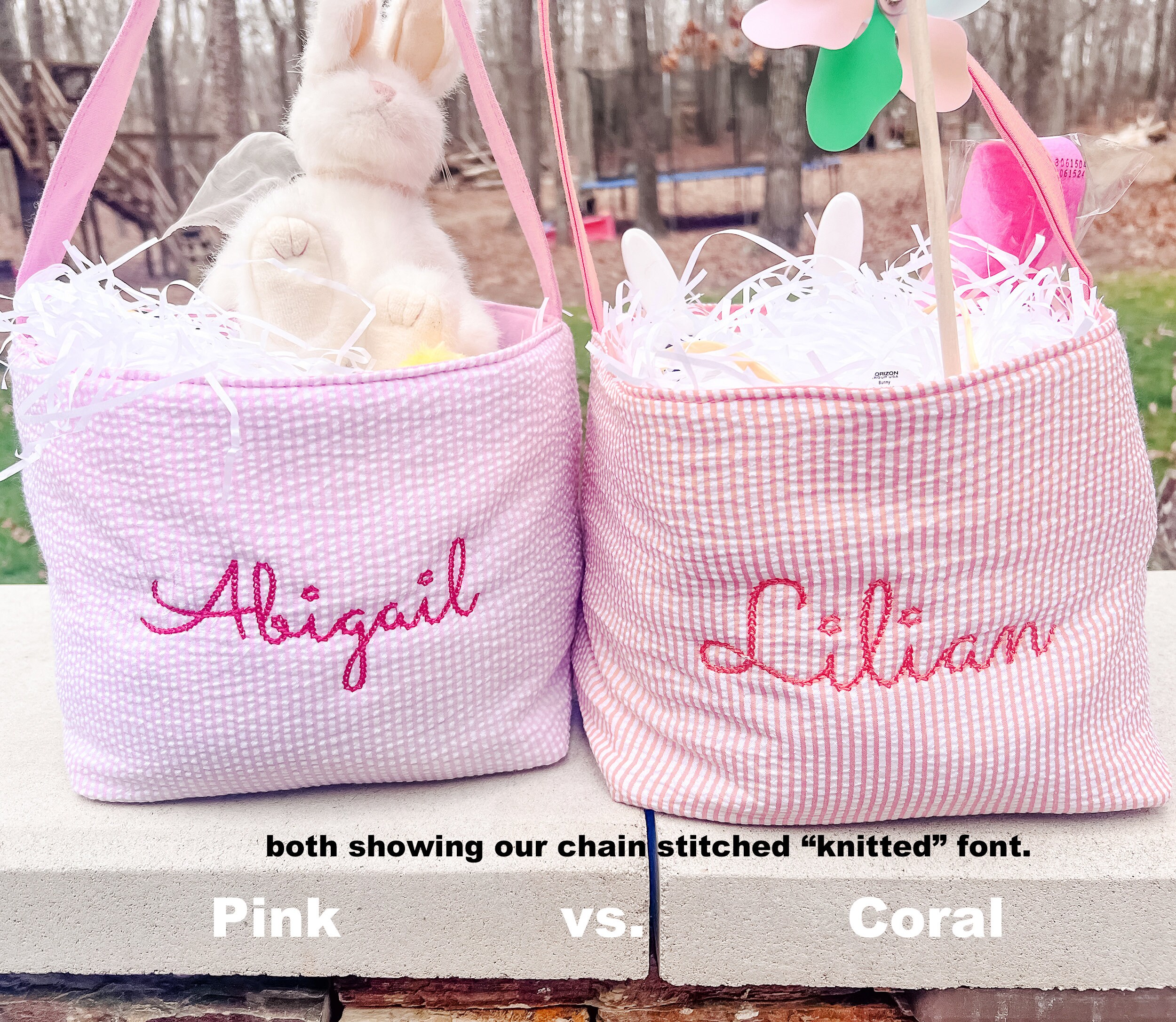 Uovo di Pasqua personalizzato con orecchie da coniglietto con il nome