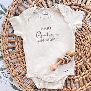 Embroidered Onesies® Brand, Pregnancy Announcement Baby Onesies®, Personalized Baby Onesies® Baby Name Onesie® Girl, Boy, image 5