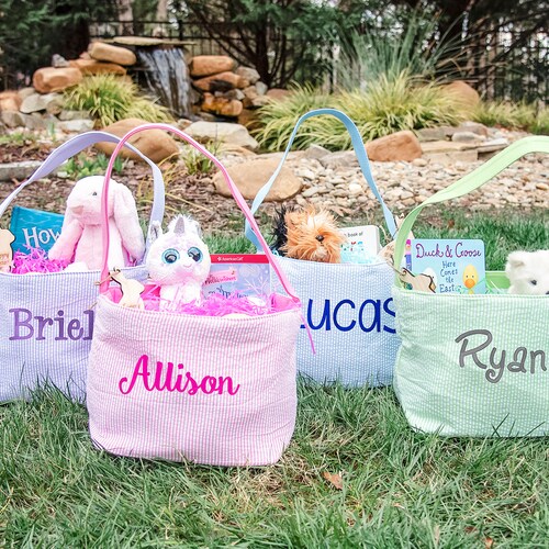 Kids Easter Basket Monogram Easter Basket Personalized Etsy