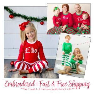 Family Christmas Pajamas - Personalized Christmas Pj's -  Christmas Pajamas for the family
