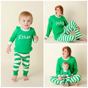 Family Christmas Pajamas, Personalized Family Christmas PJs, Embroidered Family Christmas PJs, image 9