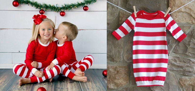 Family Christmas Pajamas, Personalized Family Christmas PJs, Embroidered Family Christmas PJs, image 3