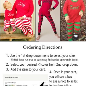 Family Christmas Pajamas, Personalized Family Christmas PJs, Embroidered Family Christmas PJs, image 2