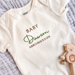 Embroidered Onesies® Brand, Pregnancy Announcement Baby Onesies®, Personalized Baby Onesies® Baby Name Onesie® Girl, Boy, image 3