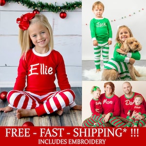 Family Christmas Pajamas, Matching Christmas Pajamas, Personalized Christmas Pajamas, Family Christmas PJs, image 1