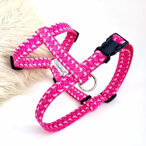 Hot Pink Flamingos Designer Dog Harness (traditional style), Cute Pink Flamingos Girl, Female Puppy Harness, Optional Lead