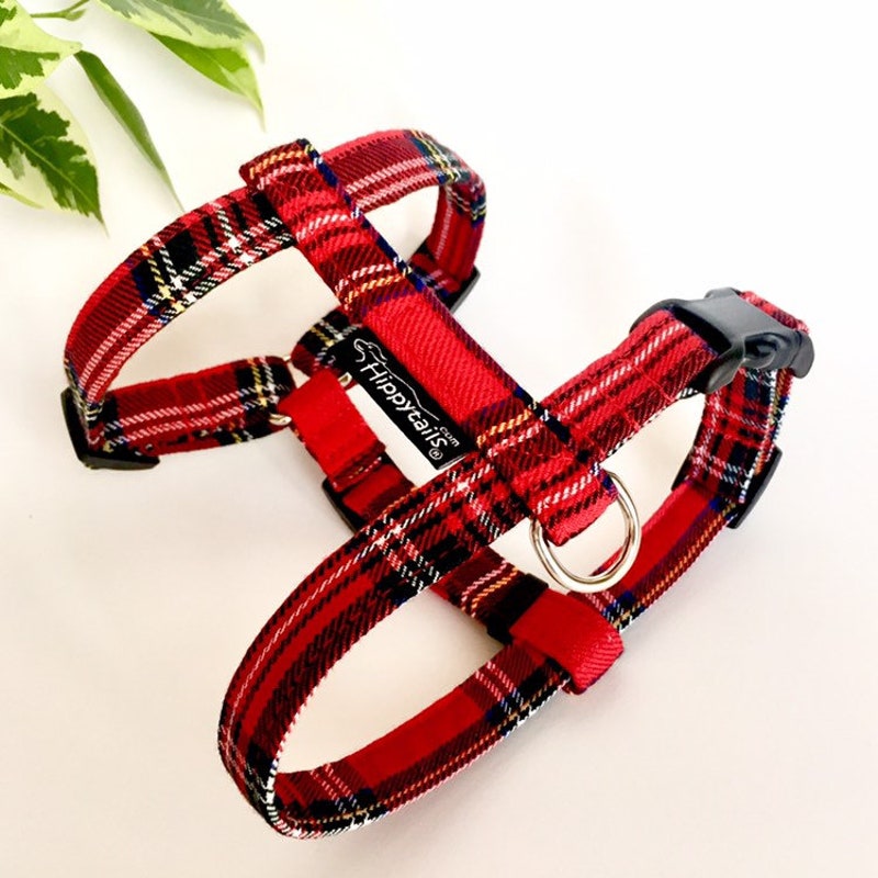 SCOTTY TINKIE RED CHESTNUT PLAID DOG HARNESS main image 1