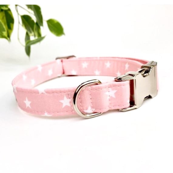 Light Pink Baby Pink Dog Collar Stars Star Dog Collar 