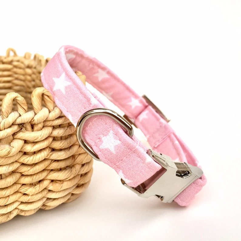 Light Pink Baby Pink Dog Collar Stars Star Dog Collar Etsy