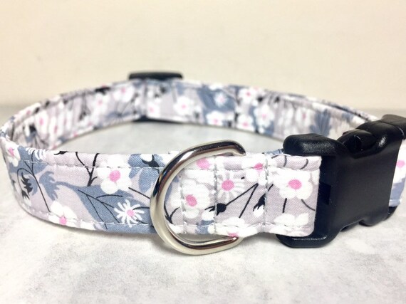 grey and pink dog collar