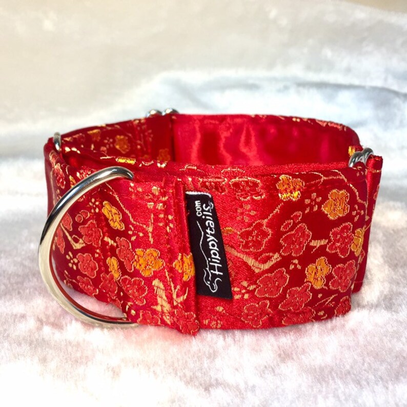 Red Brocade Martingale Collar Japanese Sakura Kimono | Etsy