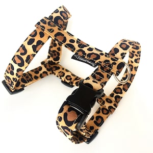 Leopard Dog Harness, Adjustable Traditional Dog Harness, Leopard Print Dog Harness, Animal Print Dog Harness, Optional Dog Lead