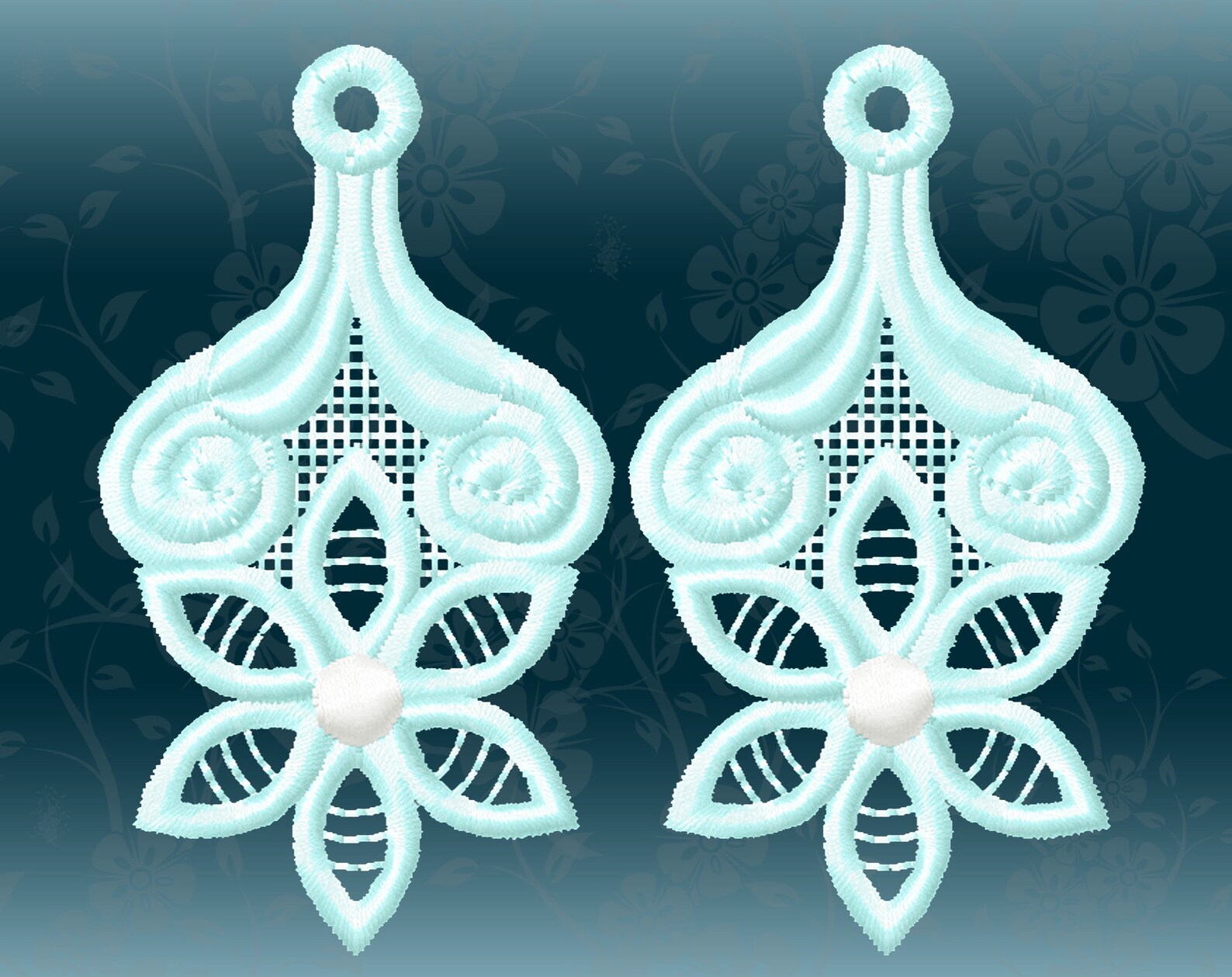 FSL Earrings lace 4x4 hoop machine embroidery file ith Etsy