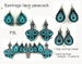 Earrings lace - set - peacock No.192 - FSL - dentelle - designs - Machine embroidery digitze. /INSTANT DOWNLOAD 