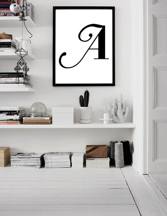 Nursery Letter A Uppercase Print Alphabet Art Scandinavian Letter A Uppercase Print Alphabet Art