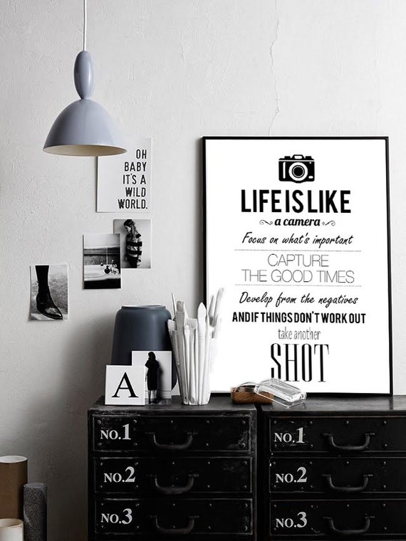 Life is like a camera Inspirational Quote Print Famous | Etsy