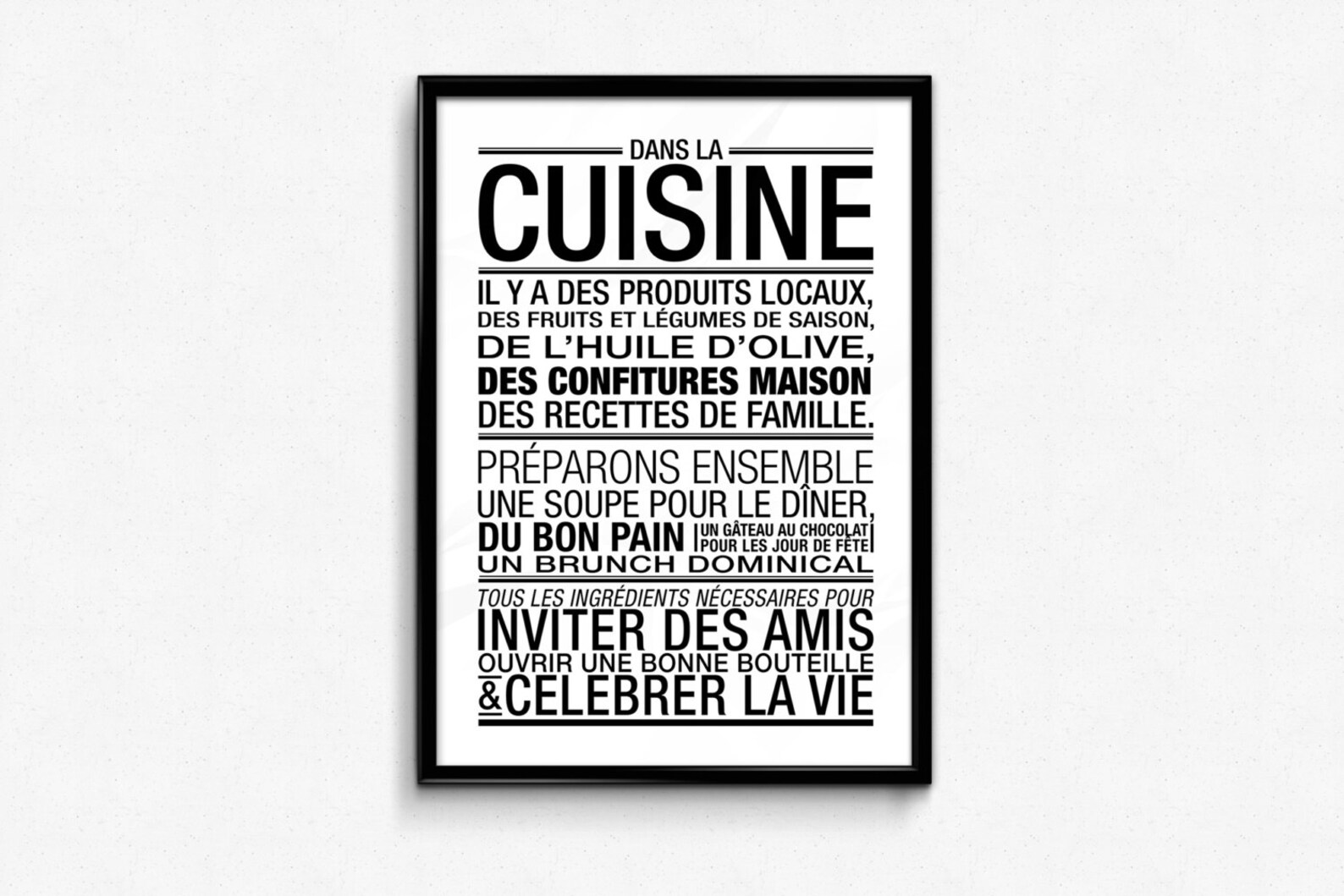 Black and White Kitchen Wall Art XXL Poster 70x100 50x70 A4 Etsy
