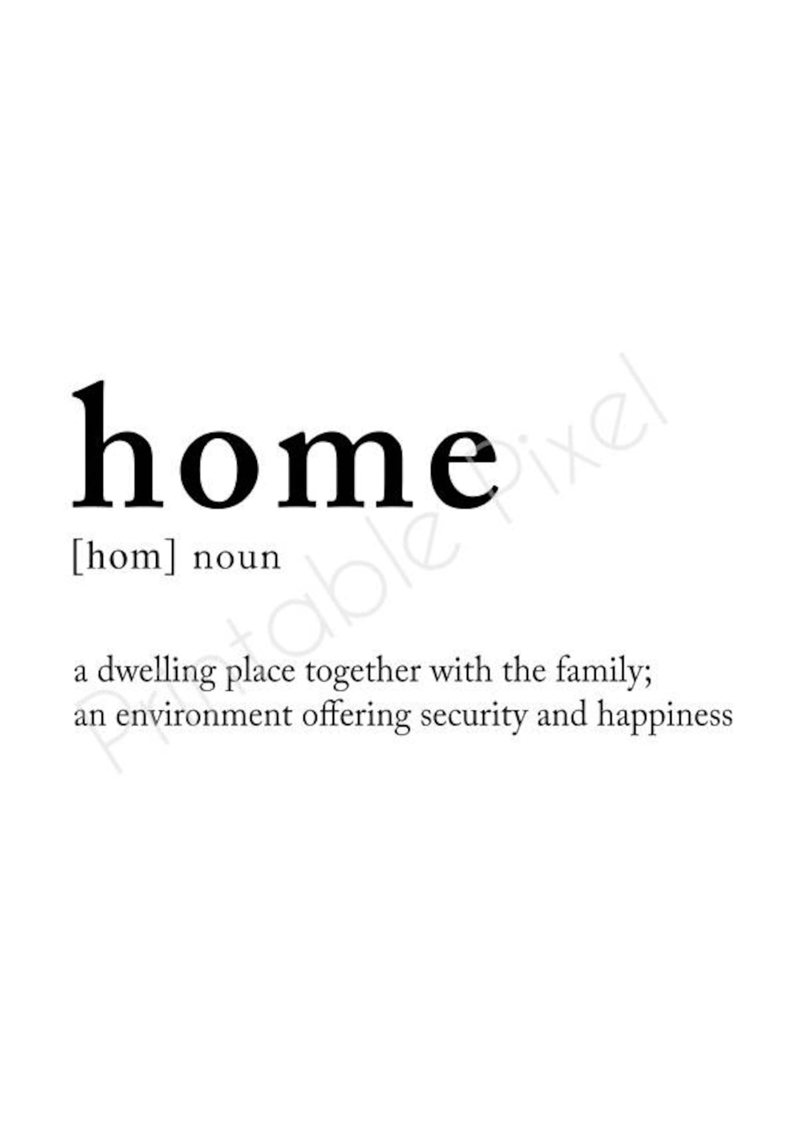 Home definition digital print Home meaning home posters Etsy